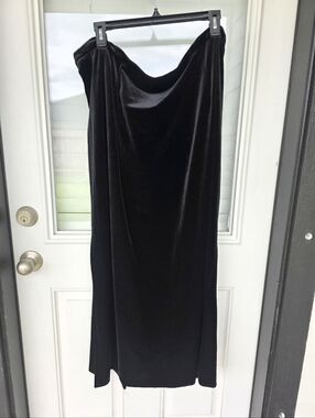R&K Evenings 4X Black Velvet Maxi Skirt Plus Size Stretch Formal Evening Wear